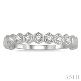 1/6 ctw Round Cut Diamond Stackable Wedding Band in 14K White Gold